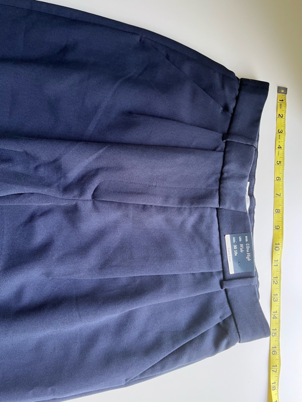 NEW Abercrombie & Fitch Sloane Tailored Wide Leg Pants Curve Love Blue 10 30 R - Picture 10 of 12